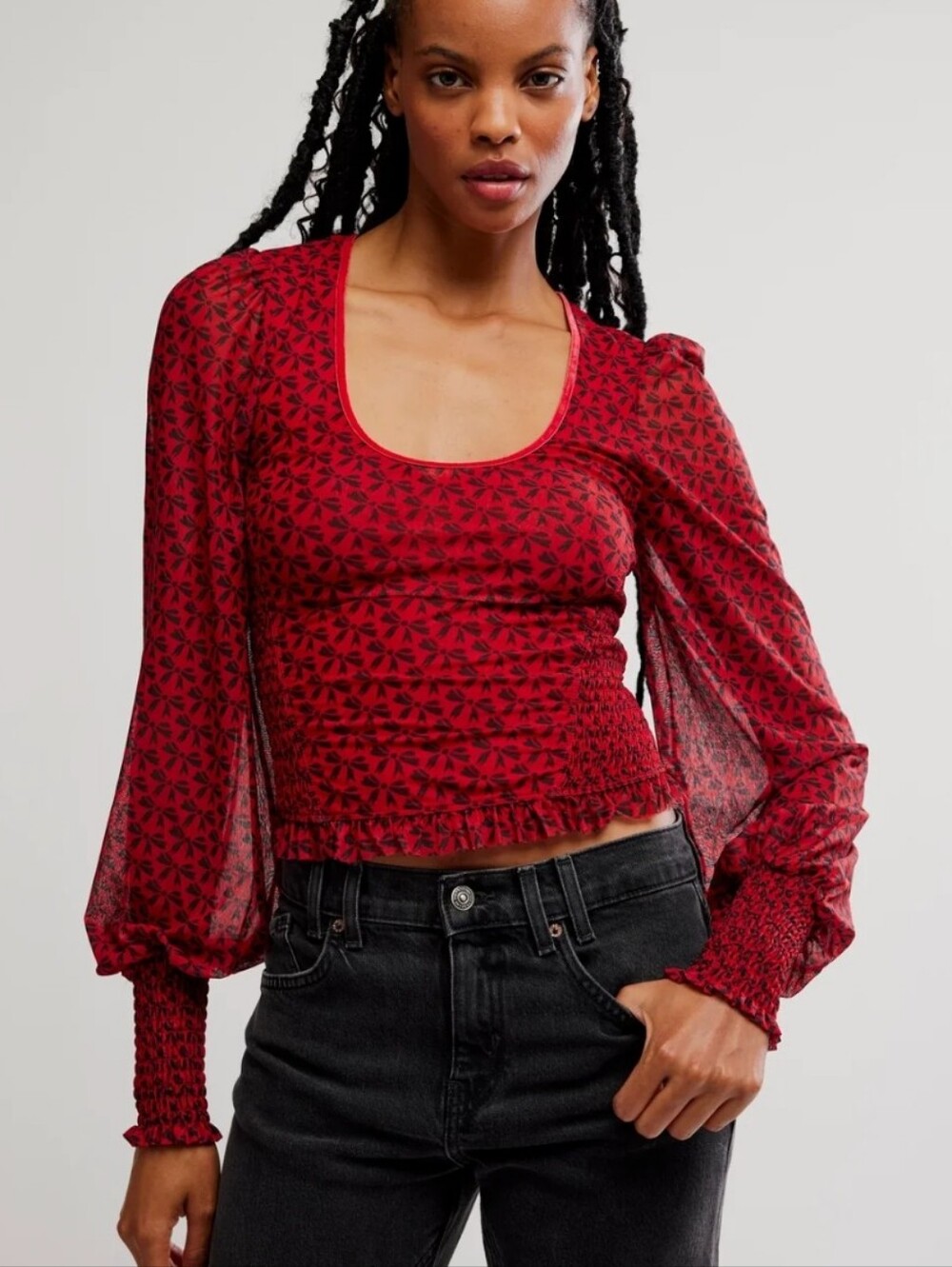 NWT FP Dottie Printed Top Sz M